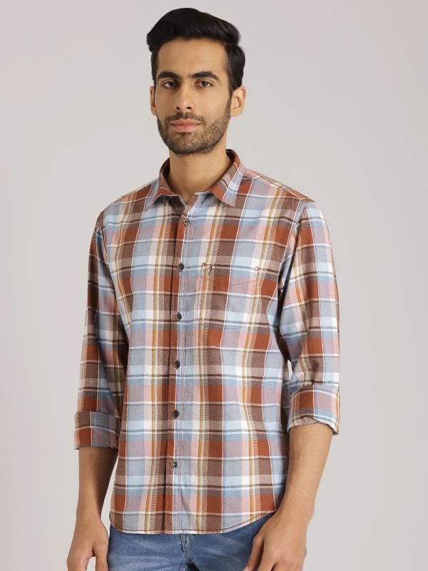 Indian Terrain Men Checkered Multicolor Shirt